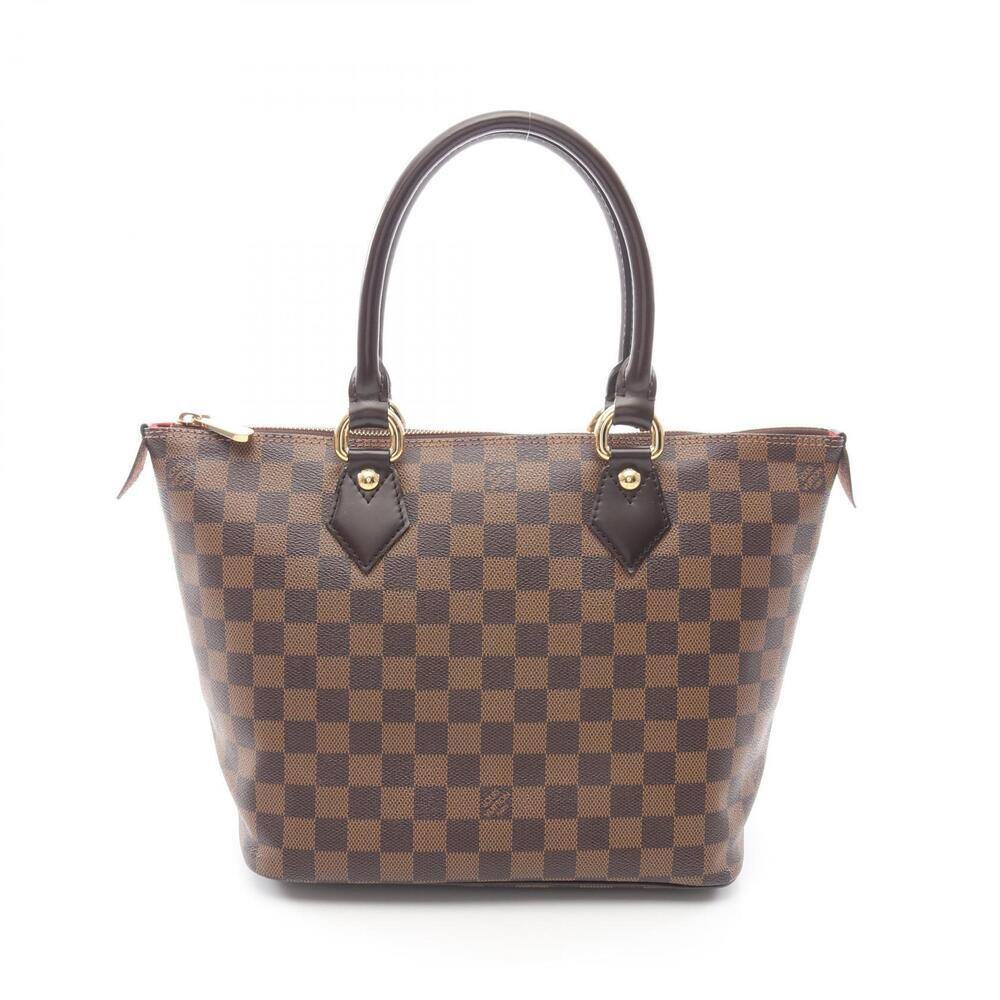 Louis Vuitton Saleya Tote Bag Canvas Leather Damier Brown